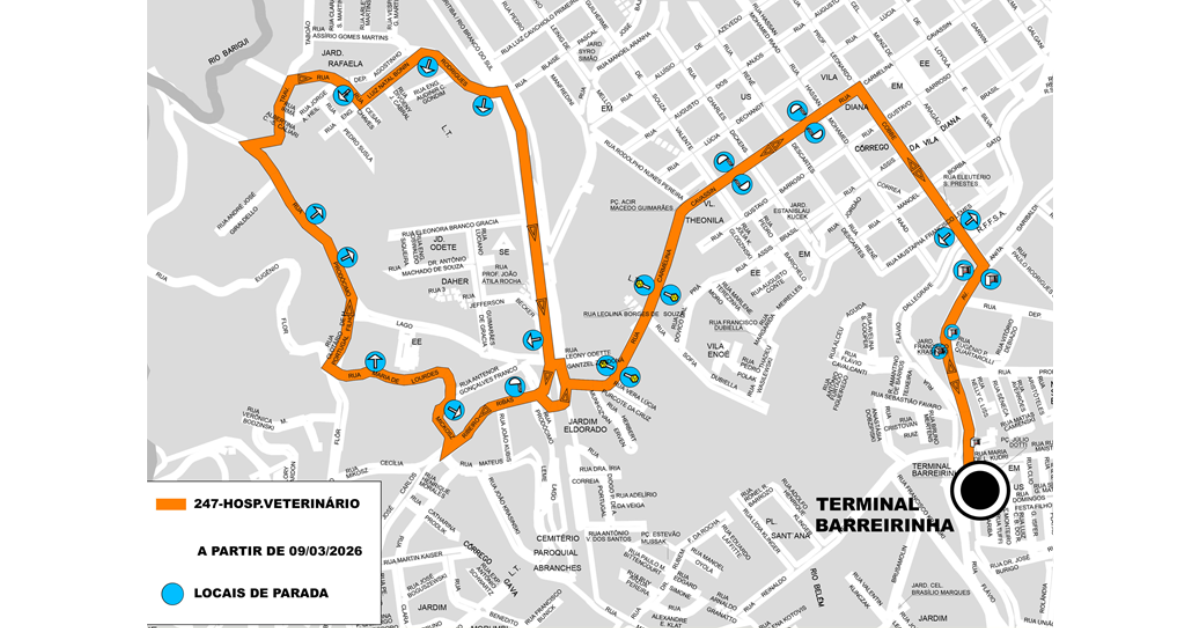 Curitiba ganha nova linha de ônibus com acesso ao Hospital Veterinário